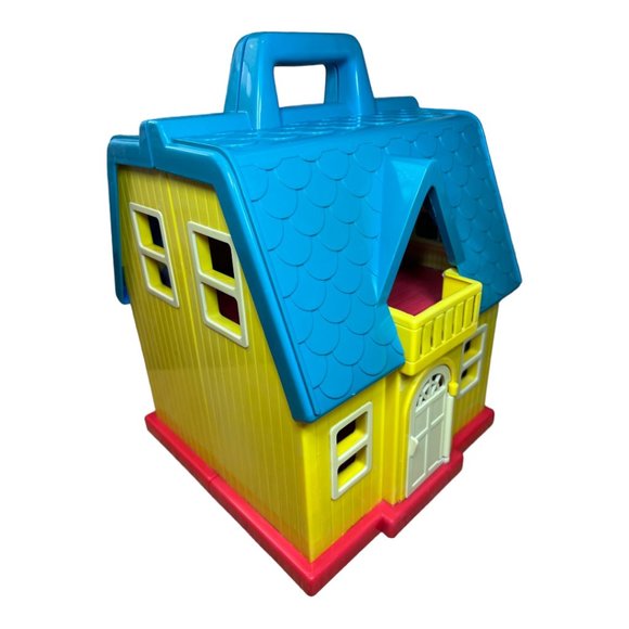 Vintage 1980's Jim Henson Sesame Street Carry Along Dollhouse 10" & 2 Figures - Picture 10 of 11